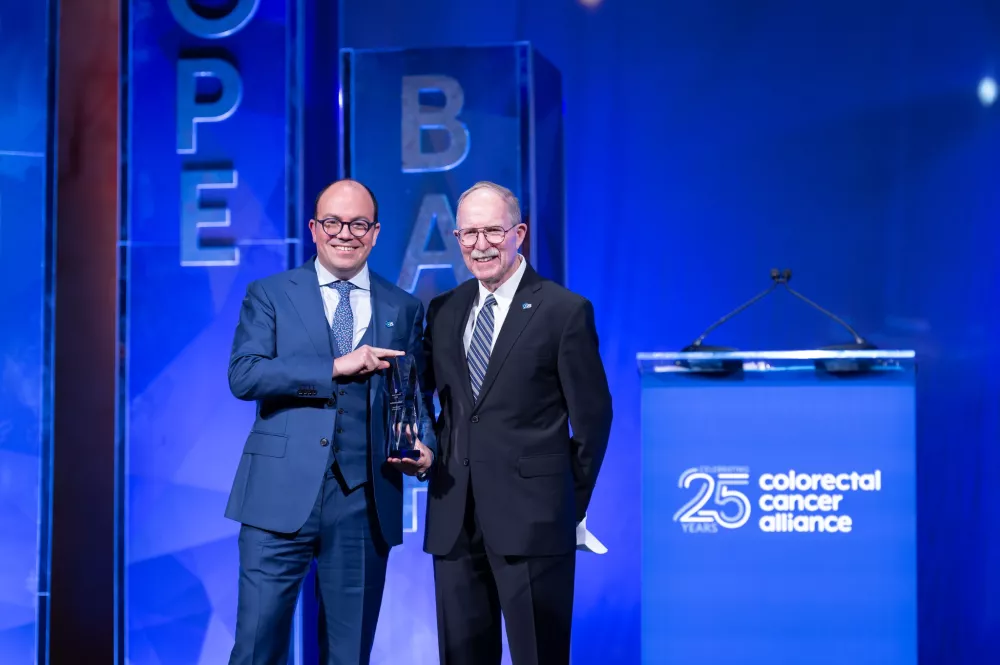 Alliance supporter Michael O'Neil accepted the Blue Star Award on behalf of Kathleen Sebelius, the former United States Secretary of Health and Human Services. 