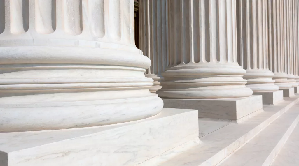 Pillars in front of a court building