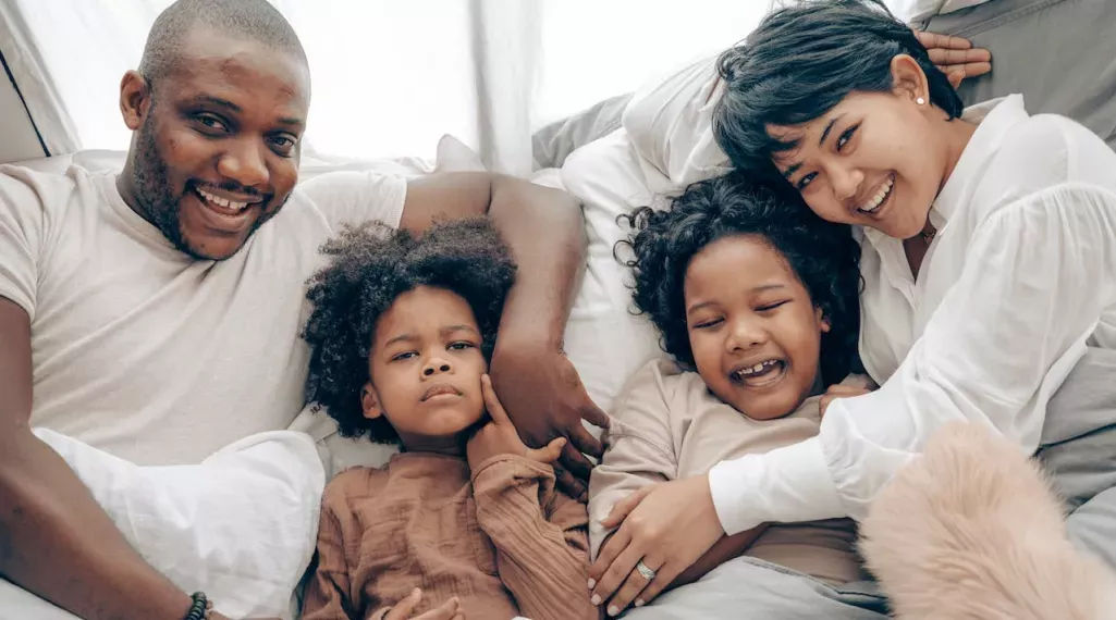 A multigenerational family enjoying time together. 