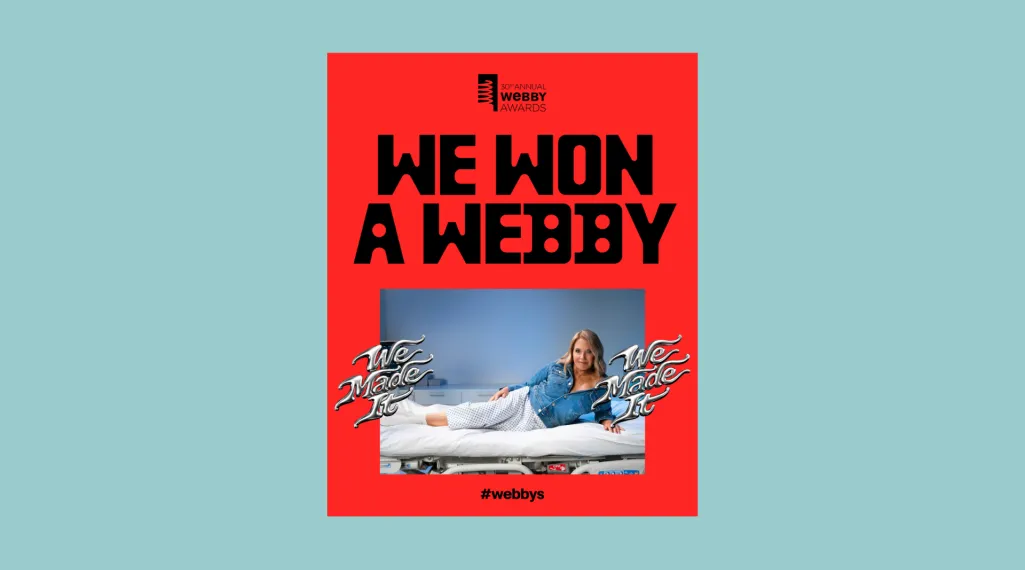 An image announcing that the Alliance has won a Webby award for LEAD FROM BEHIND