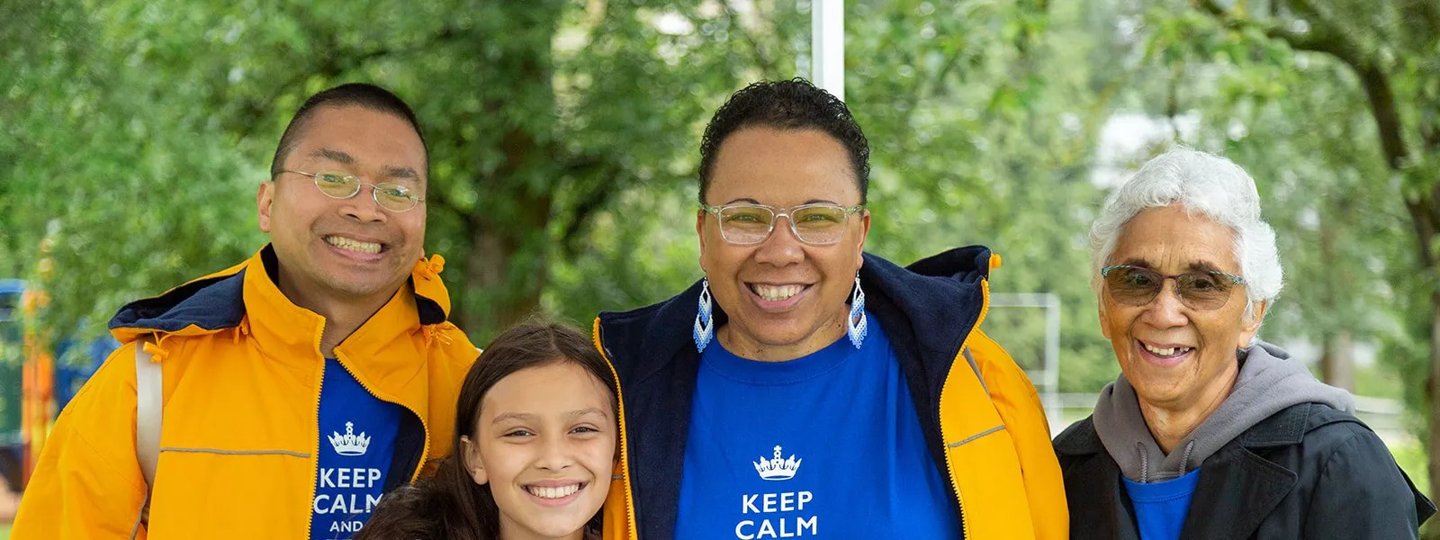 Family posing for photo