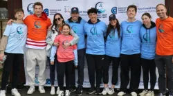 A group of people posing for a picture at Kickin' Colon Cancer's Butt.