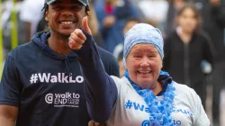 two smiling allies at colon cancer walk