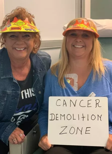 Two women at chemo