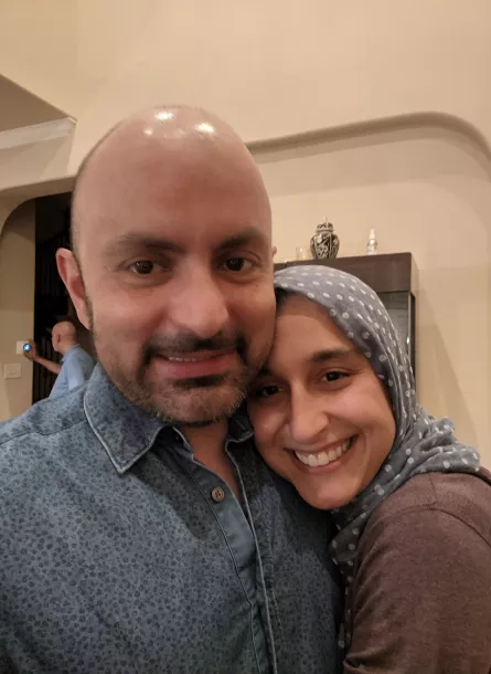 Woman in hijab with husband