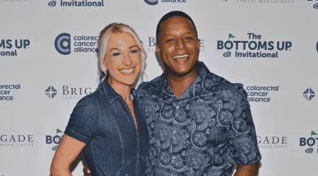 Craig Melvin and Lindsay Czarniak at the Bottoms Up Invitational