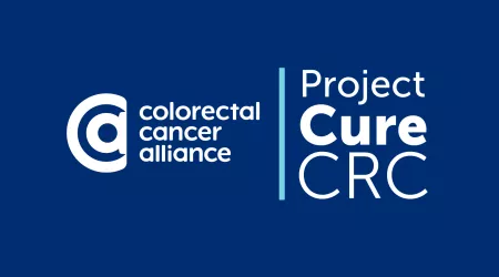 The logo for Project Cure CRC and the Colorectal Cancer Alliance logo