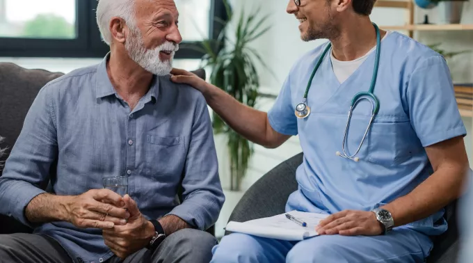 male doctor with male patient