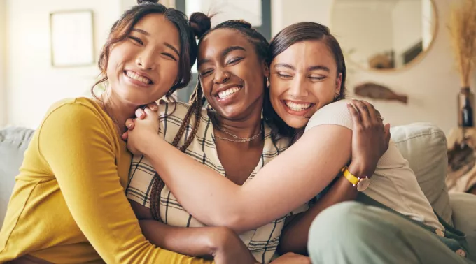 three young women together