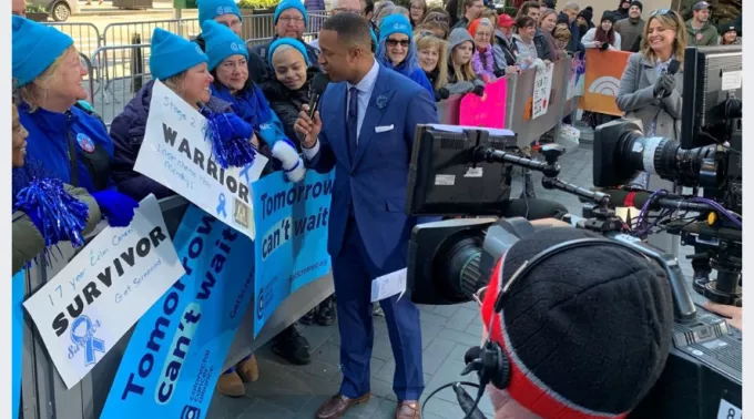 Today Show Craig Melvin interviewing Allies on the plaza