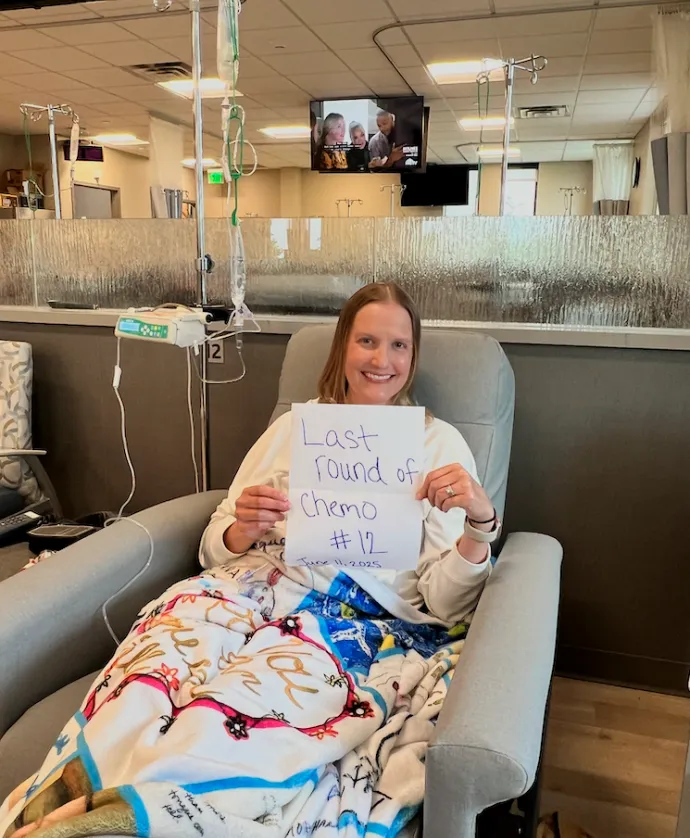 Woman in last round of chemo