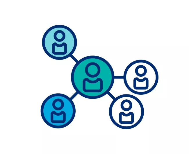 People connected in BlueHQ