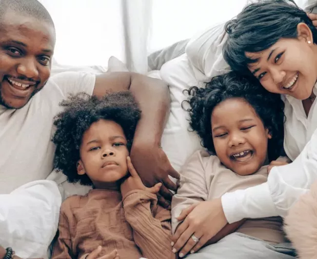 A multigenerational family enjoying time together. 