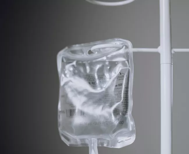 IV bag on pole