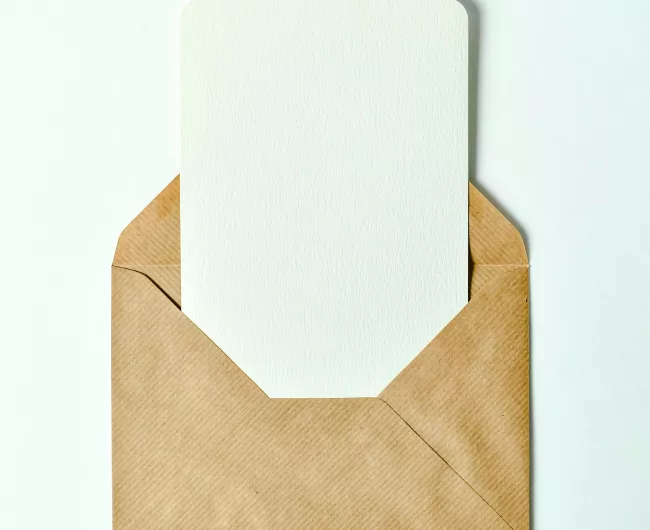 envelope with blank paper