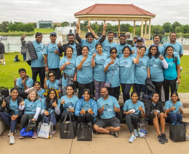colon cancer walk large group photo