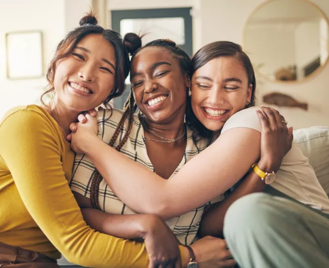 three young women together