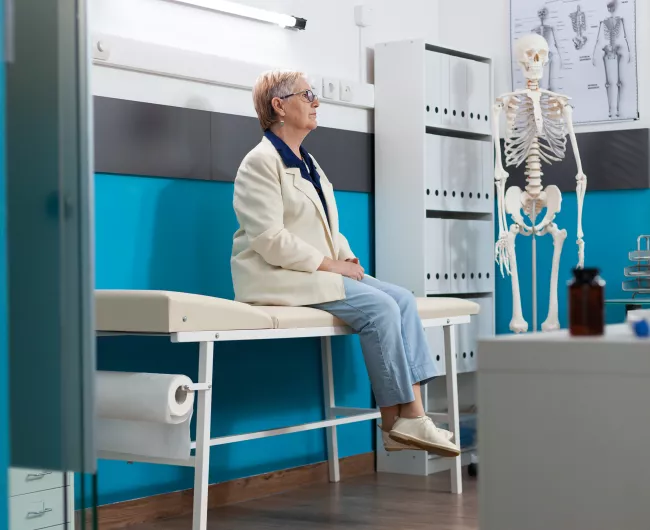 woman sitting in doctor's office