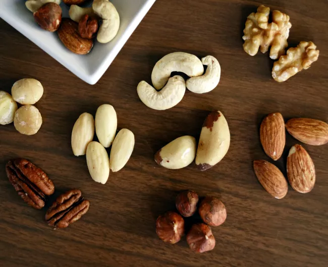 nuts on a table