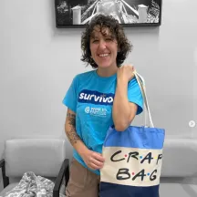 Woman wearing survivor t shirt