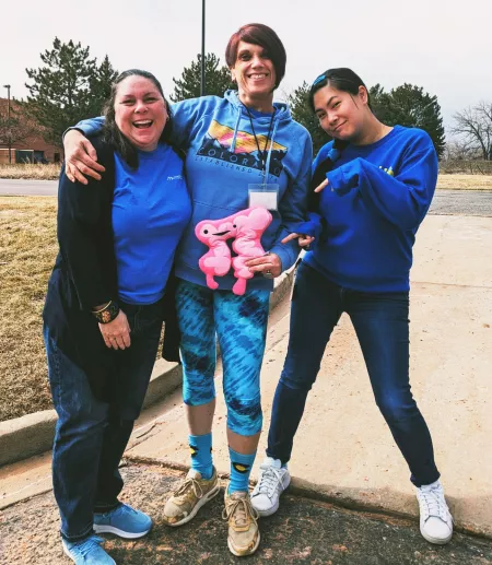 people in blue for dress in blue day